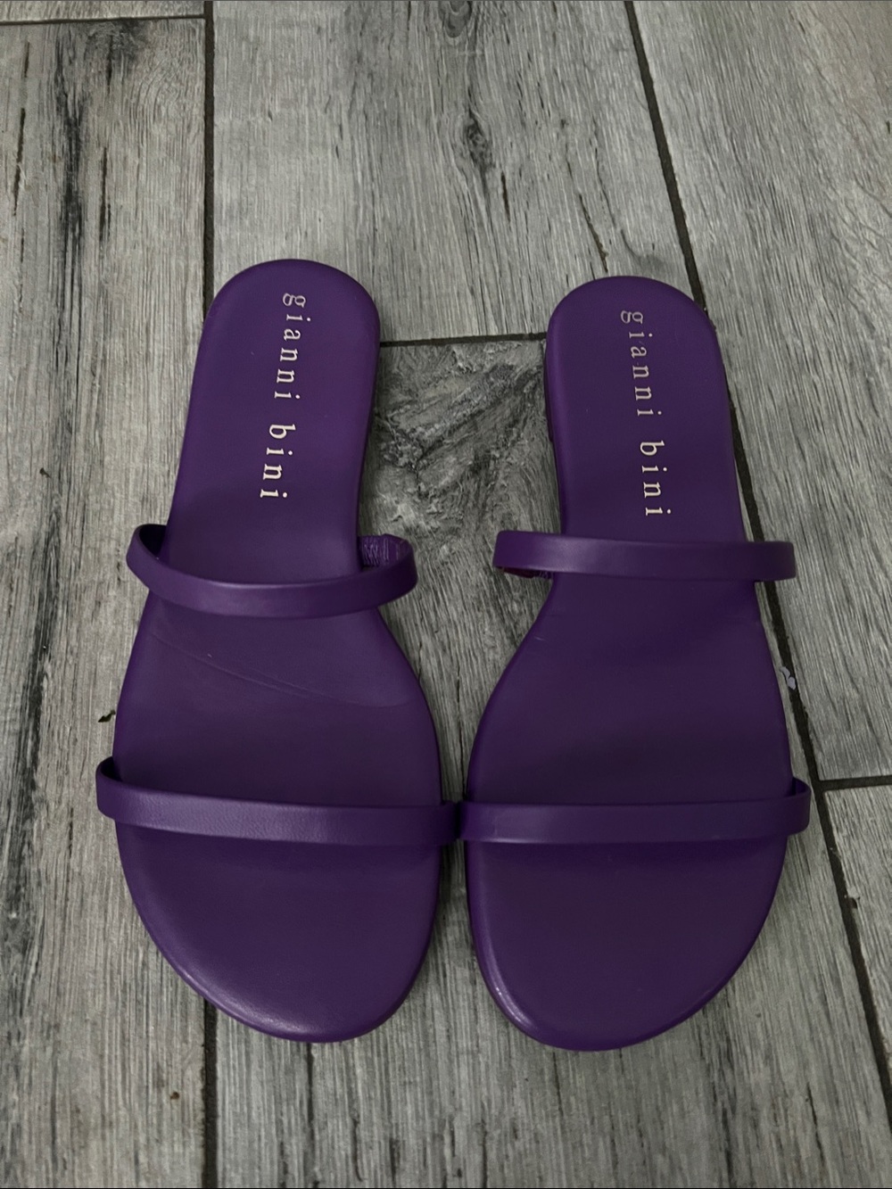 Gianni Bini Vibrant Purple Double-Strap Slide Sandals